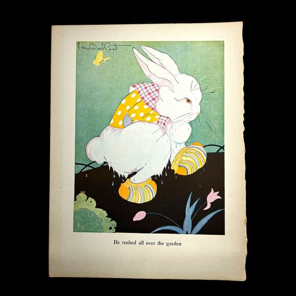 The Tale of Peter Rabbit Fern Bisel Peat Book Illustration Peter In The Garden - Picture 1 of 6